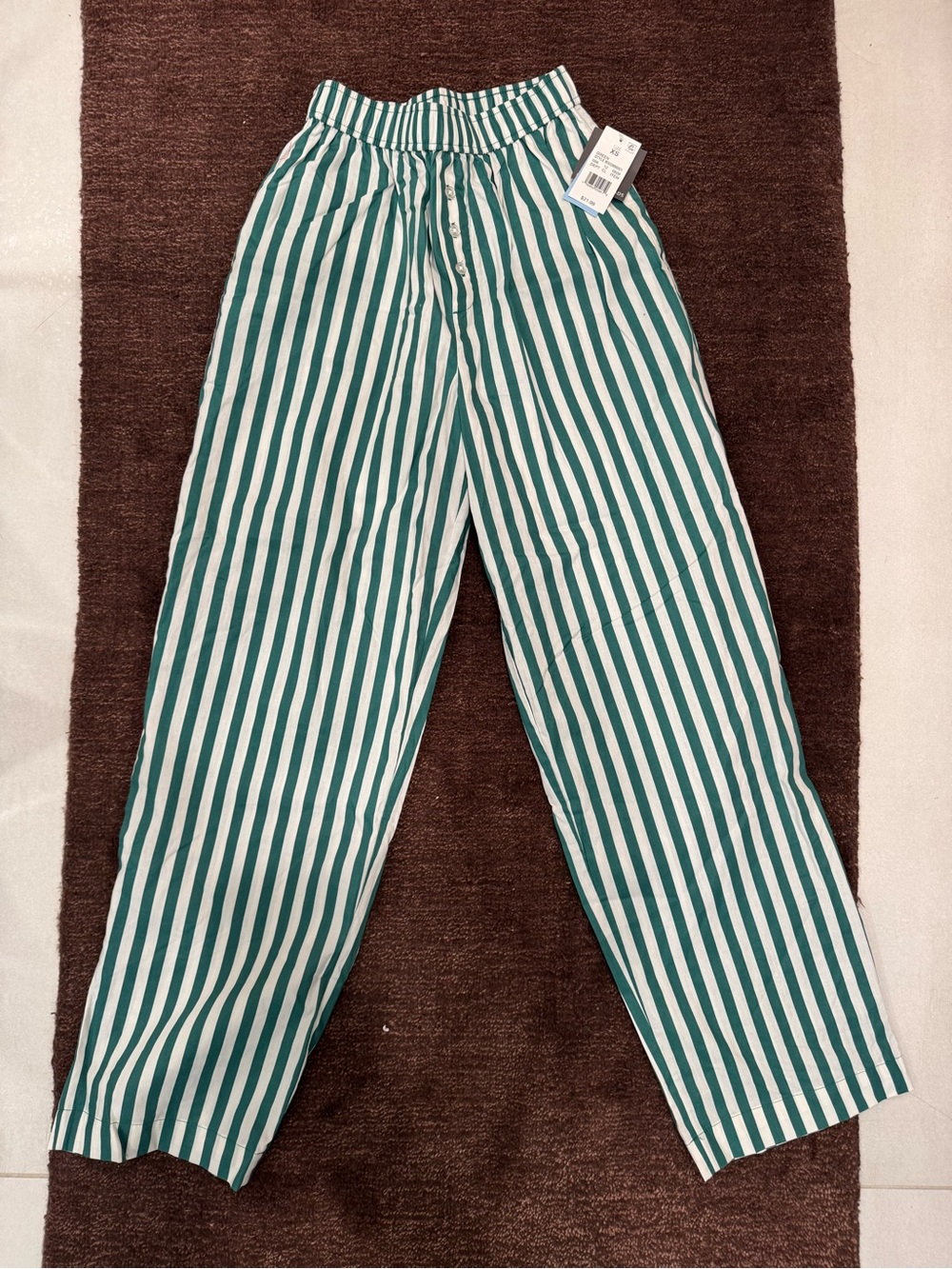 NWT Striped Green & White Pants